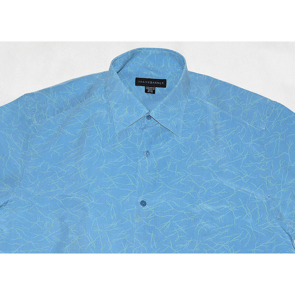 Jhane Barnes Men's Short Sleeve Button Front Shirt Size Medium - Picture 2 of 6